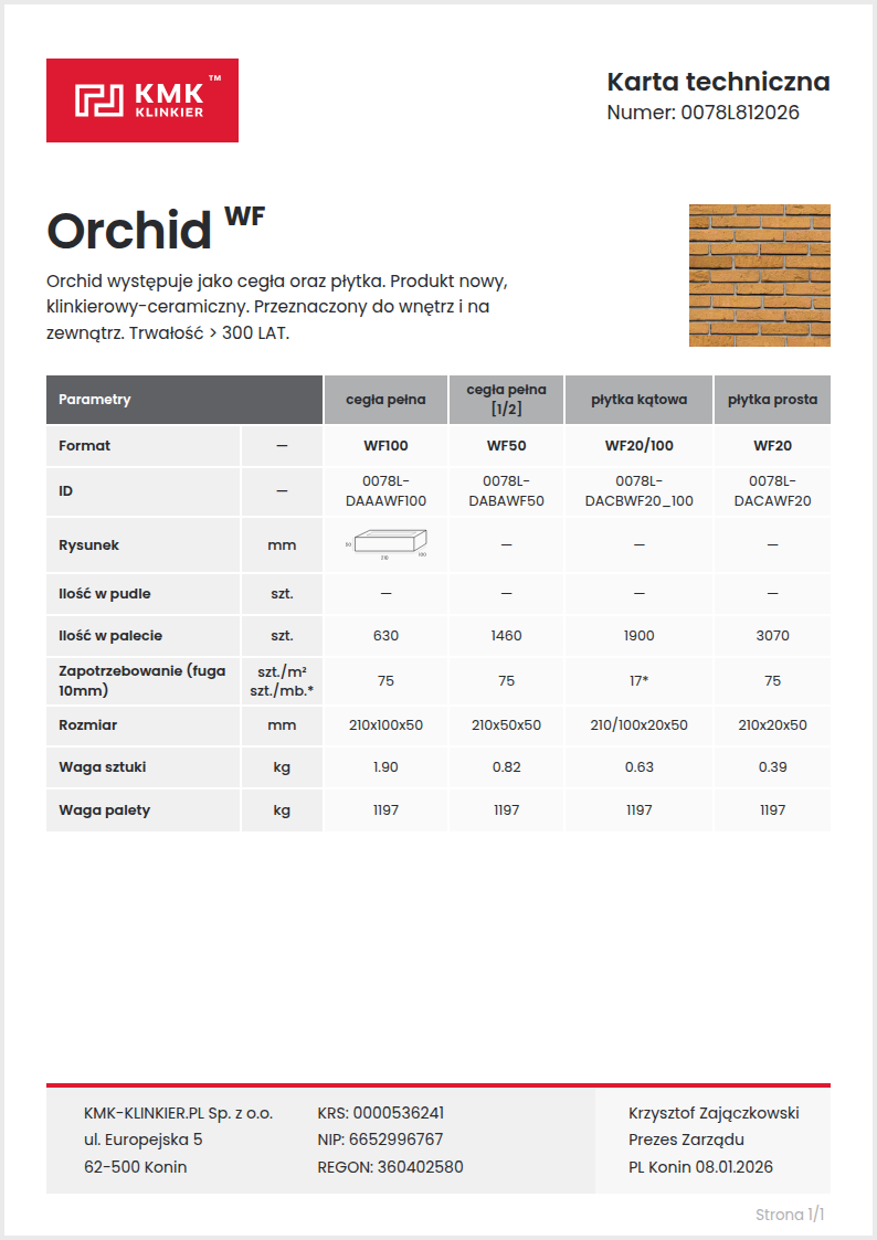 Karta techniczna