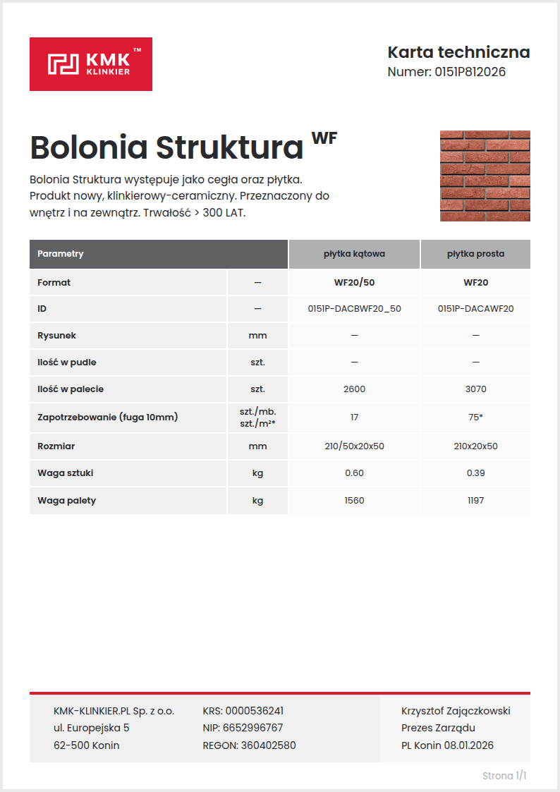 Karta techniczna