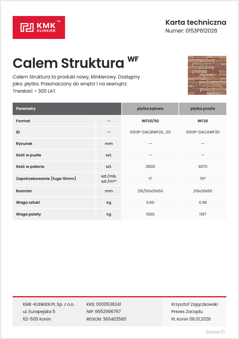Karta techniczna