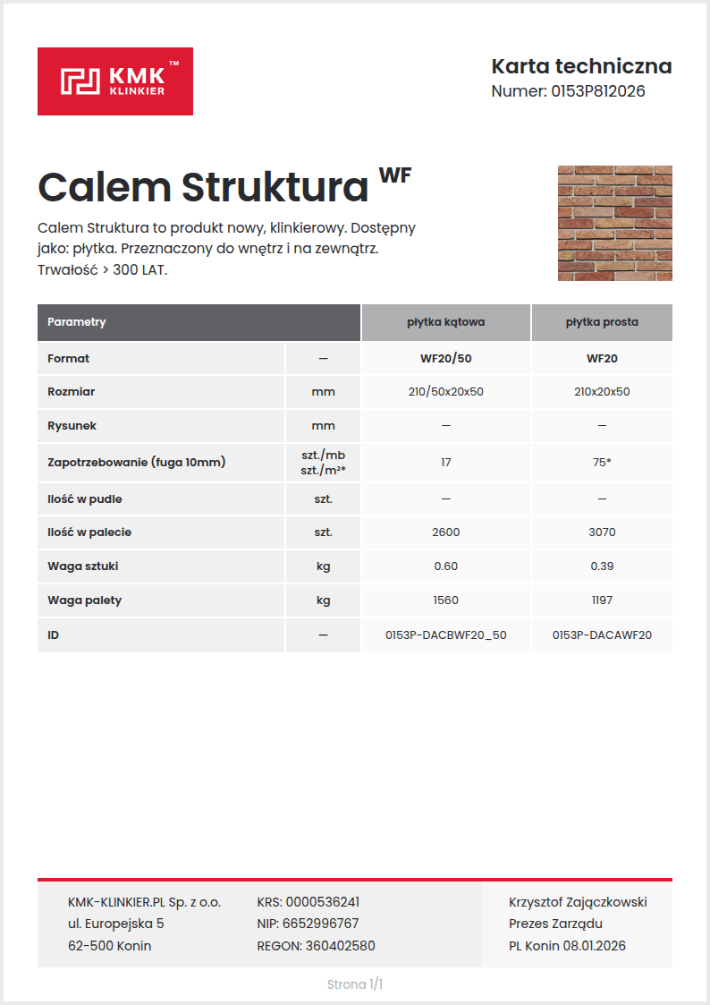 Karta techniczna