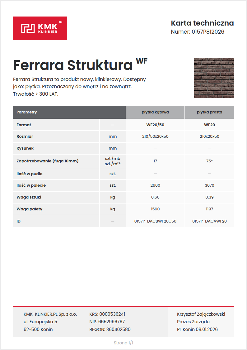 Karta techniczna