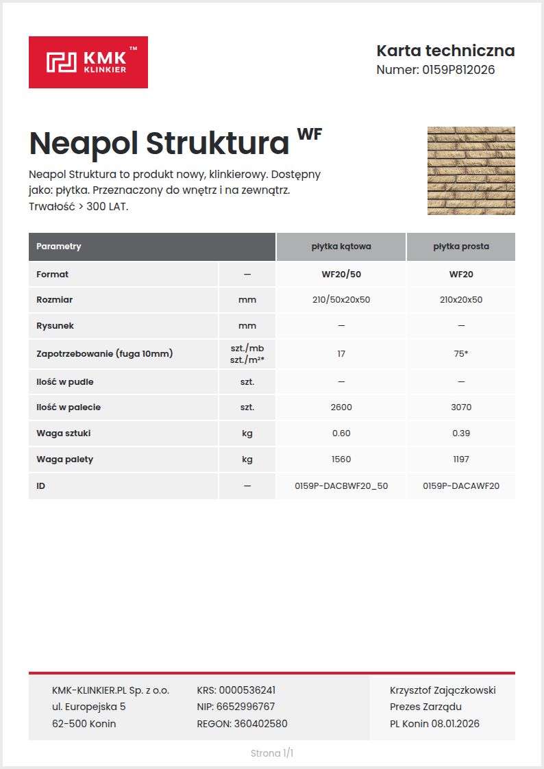 Karta techniczna