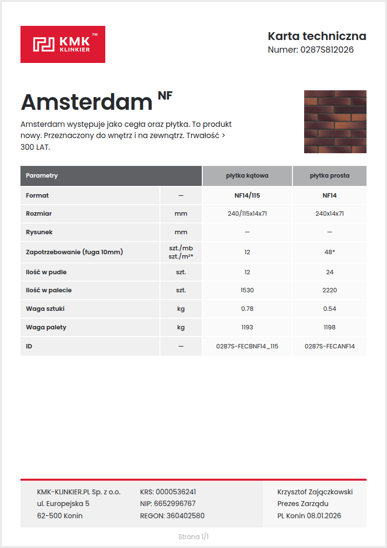 Karta techniczna