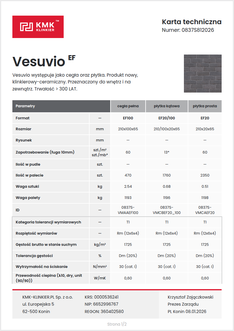 Karta techniczna