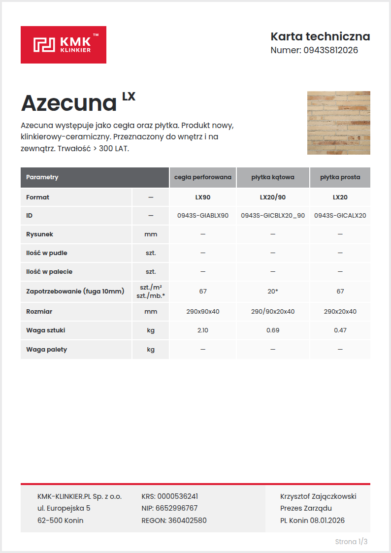 Karta techniczna