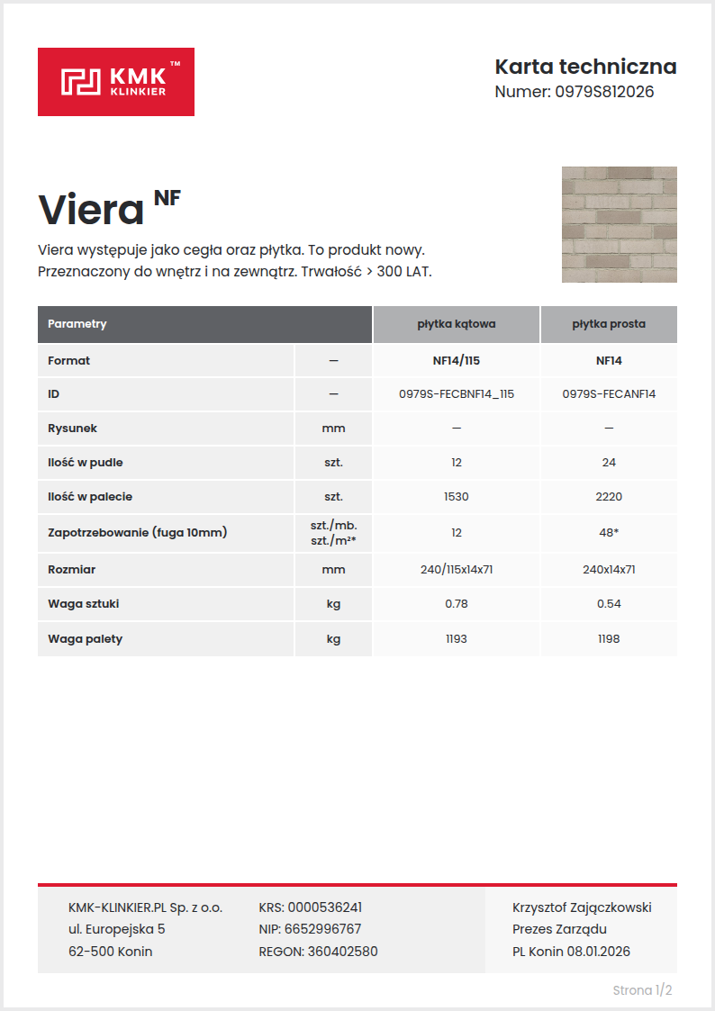 Karta techniczna